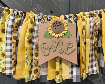 First Birthday Sunflower Birthday Banner, Sunflower high chair banner, 1st birthday high chair banner, trending now