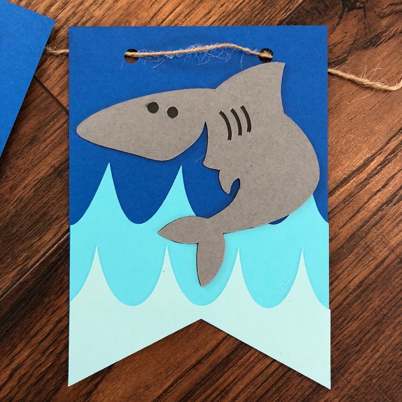 Shark Birthday Banner Shark Banner Shark Happy Birthday | Etsy
