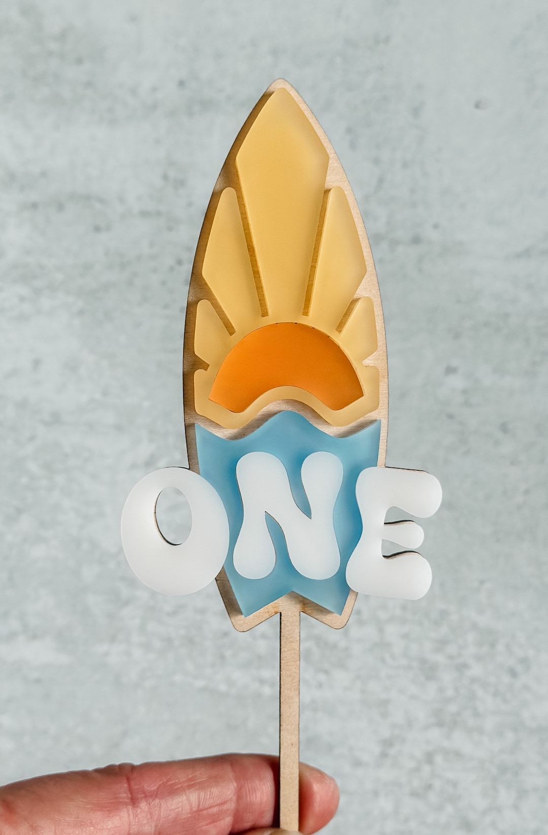 Here Comes the One, Surfs up Cake Topper, Surfboard Birthday Cake