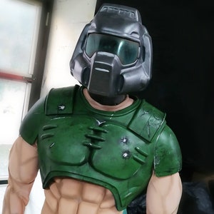 DoomGuy/ Doom Marine/ Doom Slayer Bundle Armor/ Muscle T-Shirt & Helmet Cosplay Props