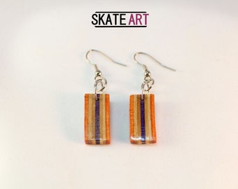 Skate & steel pendant earrings