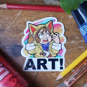 FFXIV Krile Baldesion Pictomancer ART! Meme 3&quot; Vinyl Sticker