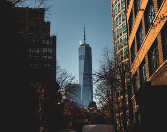 Freedom Tower NYC Print | New York City Architecture Photography | New York Wall Art | Urban Wall Art |  BW NYC