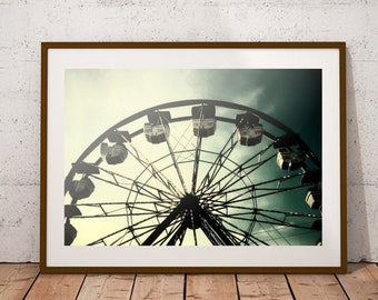 Ferris Wheel Art Print, Carnival Wall Art, Amusement Park Photography, Colorful Wall Art, Wanderlust Wall Art, Childs Room Decor, Office Art