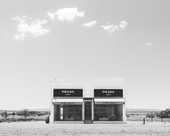 Prada Marfa Marfa Texas Texas Square Print West Texas Print Texas  Architecture Modern Art Decor Horizontal Print Roadside Art 