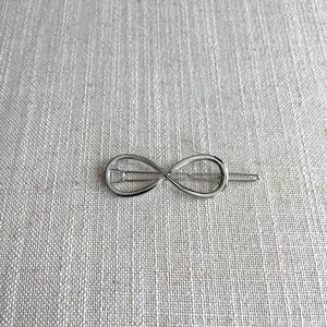 Geometric Silver Infinity Hair Barrette, Hair Barrette, Her, Simple, Minimalist, Infinity Clips, Silver hair barrette,
