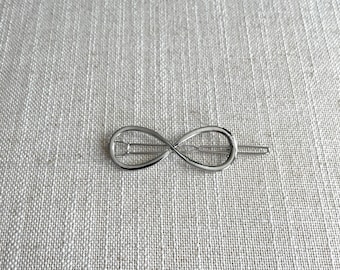 Geometric Silver Infinity Hair Barrette, Hair Barrette, Her, Simple, Minimalist, Infinity Clips, Silver hair barrette,
