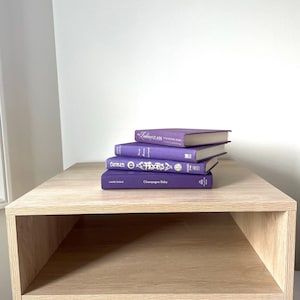 Purple Decorative Book Stack: Home Decor Staging Set