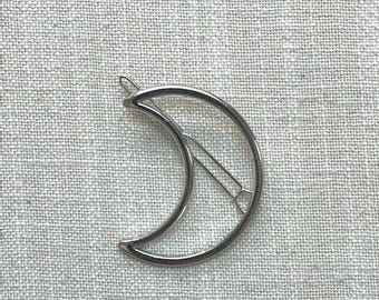 Geometric Crescent Silver Moon Hair Clip, Moon barrette, Silver moon clips, Fall hair clips, Celestial clips, Minimalist, Her, Bridal clips,