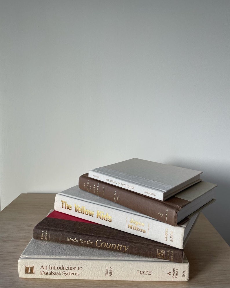 Chocolate and Vanilla Book Stack, Cream and Brown Books, Decorative