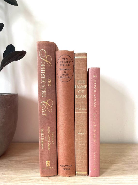 Warm Pink Decorative Book Set: Home Staging Book Bundle