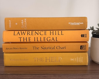 Mustard Yellow Book Stack: Sustainable Home Decor, Shelf Decor, Book Shelf Design