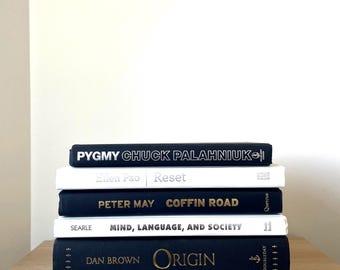 Black and White Decorative Book Set: Modern Home Staging