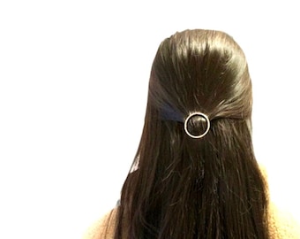 For her, Gold Circle Hair barrette, Small barrette, Minimalist, Golden barrette, Hair clips, Wedding barrettes, Bridal pins, Engagement,