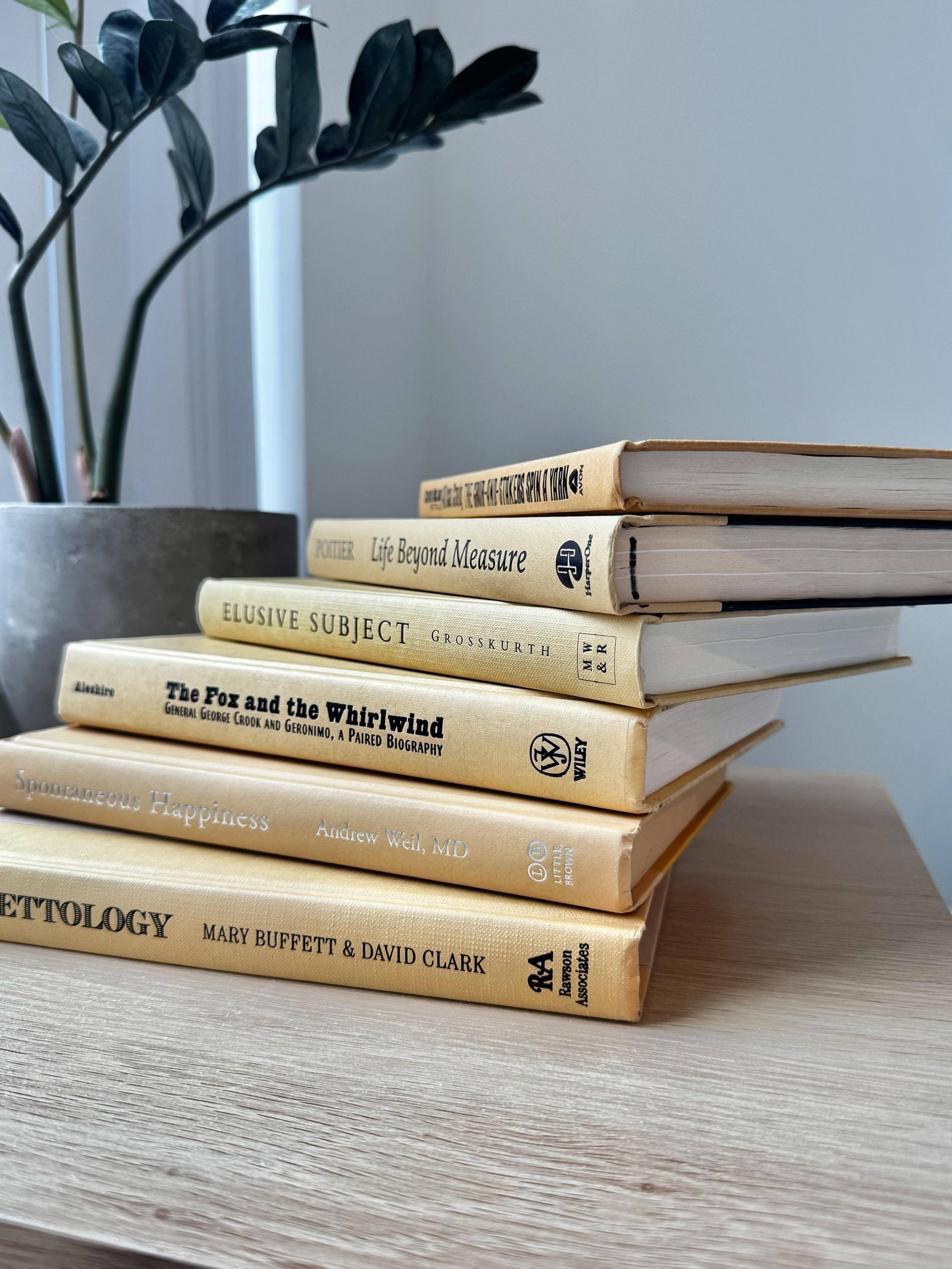 Book Stack Neutral Color Caramel Decorative Book Stack: Neutral Home Decor Books - Etsy