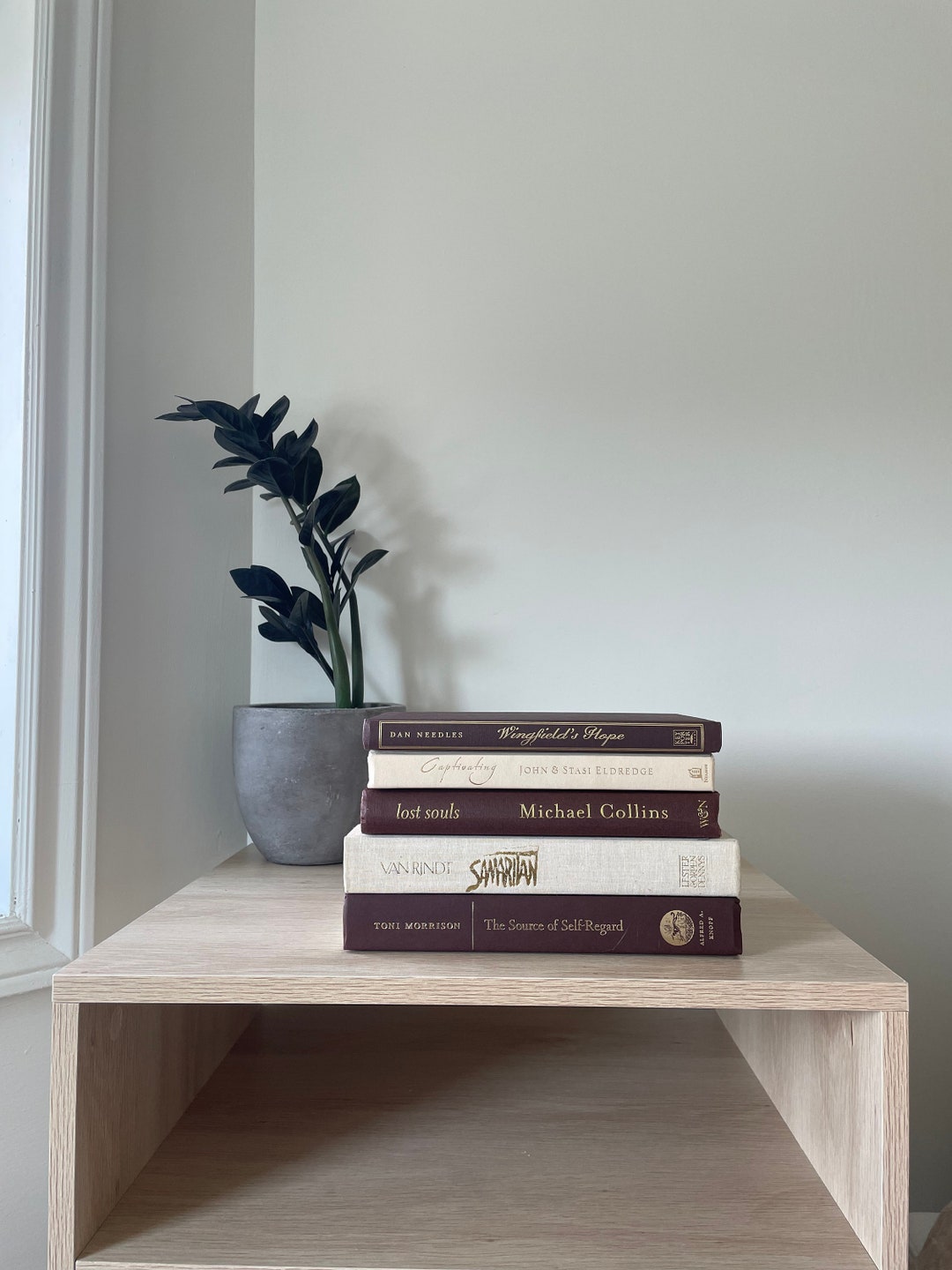 Chocolate and Vanilla Book Stack, Cream and Brown Books, Decorative