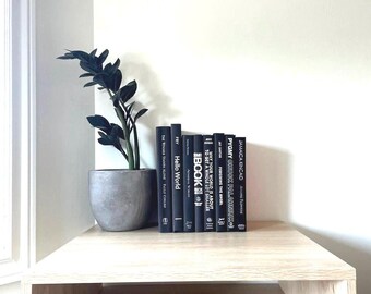 Black Book Stack with Silver Spine: Modern Home Decor