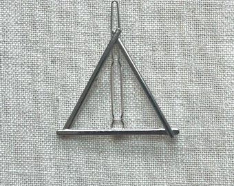 Geometric Silver Triangle Hair Barrette, Hair clips, Geometric clips, Hair barrette, Bridal pins, Silver clip, Her, Gifts,