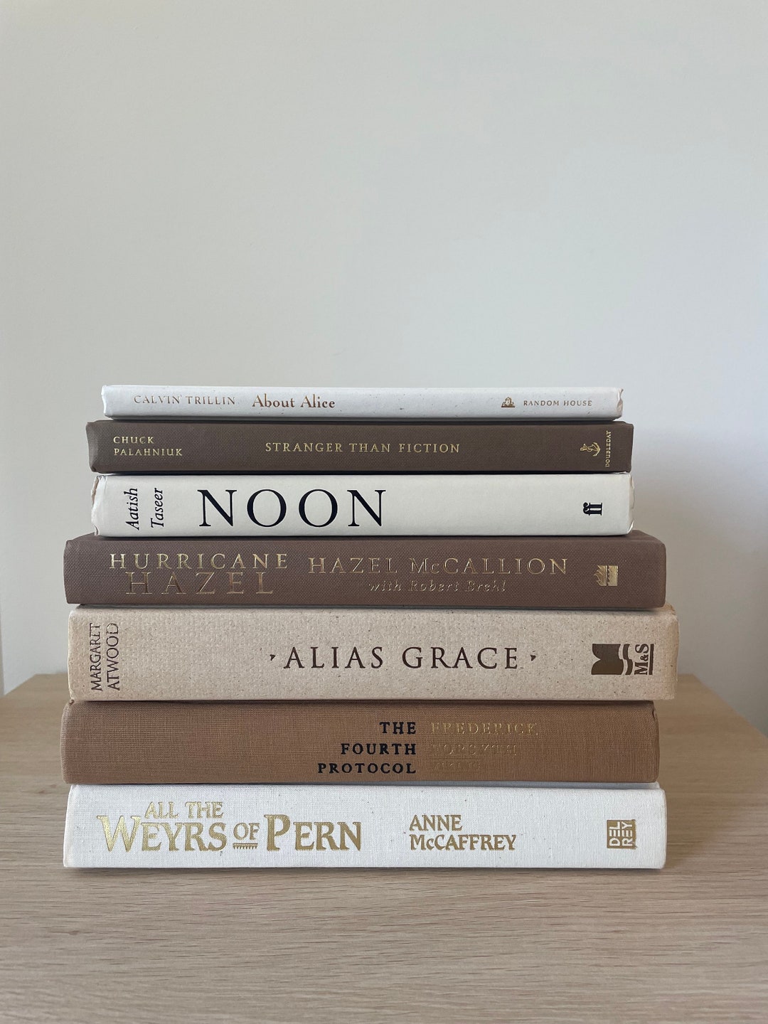 Cream and Tan Books, Neutral Book Set, Themed Book Bundles, Colourful