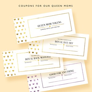 PRINTABLE Coupons Booklet for Queen Mom, Grandma, Stepmom, Birthday ...