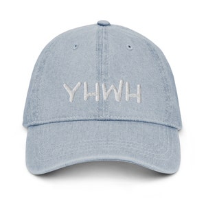 YHWH Denim Dad Hat Hebrew Israelite Abba Customizable