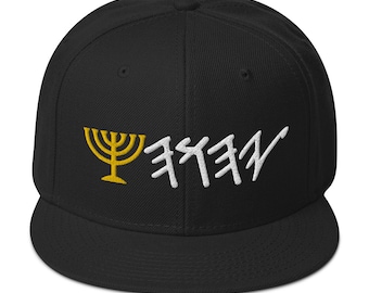 YHWH Paleo Hebrew Israelite Menorah Snapback Hat Abba