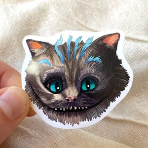 Adesivo del gatto del Cheshire / Fan art di Alice nel paese delle meraviglie / Alta qualità