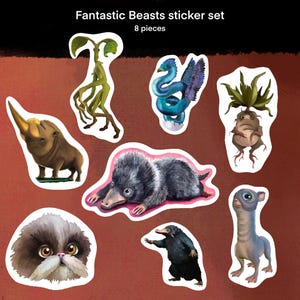Fantastic Beast-stickerpakket | 8 stickerset | Hoge kwaliteit