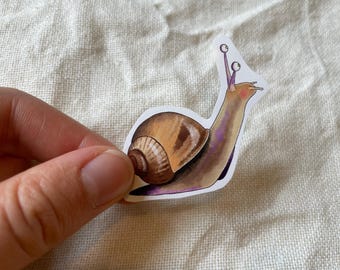 Pegatina de caracol diminuto: criatura fantástica, acabado mate