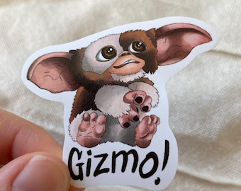 Pegatina de Gizmo / Arte de fan de Gremlins / Alta calidad / Pegatina de diario