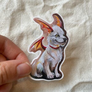 Puppy Dragon Sticker | Fantasy Creature | High Quality | journal sticker