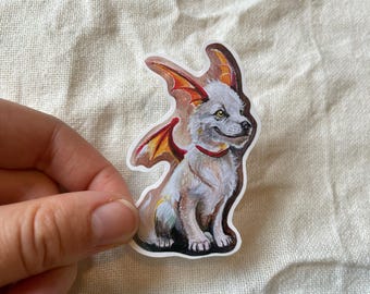Pegatina de cachorro de dragón / Criatura fantástica / Alta calidad / Pegatina de diario