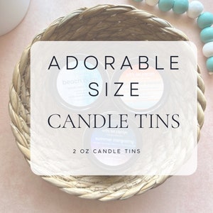 Adorable Sized Candle Tin / Candle Favor Tina/ Mini Tin Candles / Small Candle Favor / 2 Oz. Candle Tin/ Small Candle Tin