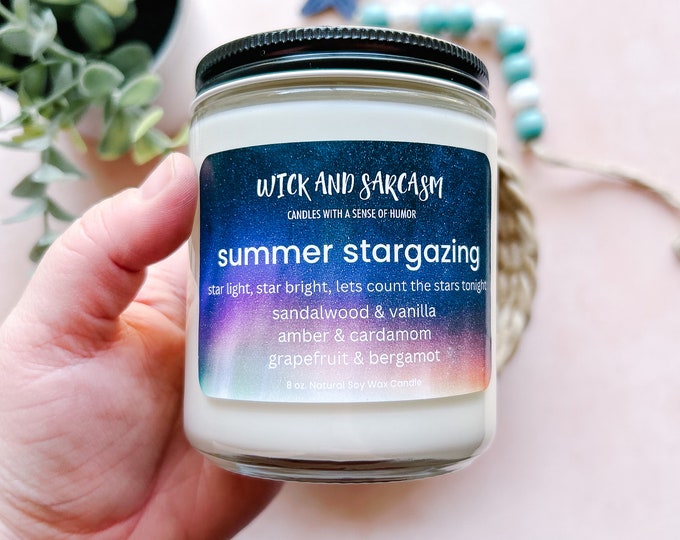 Summer Stargazing Candle / Summer Candle / Night sky candle