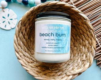 Beach Bum Candle / Beach Candle / Coconut Cream Candle / Sandalwood Candle