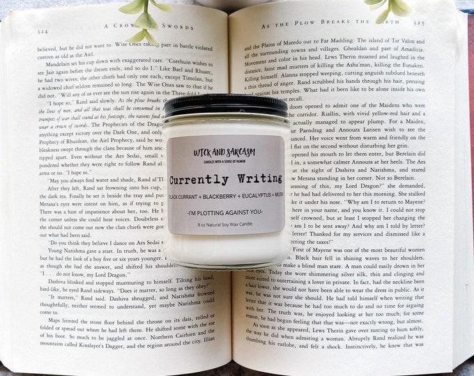Currently Writing Candle - Author Candle - Author Gift - Writing Gifts - Bookish Gifts - Bookish Candles