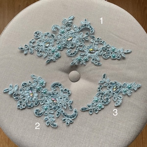 Pastel Colours - BABY BLUE Decorative Dance Hair Piece Rhinestone Appliqué Competition Freestyle Lyrical