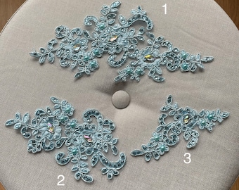 Pastel Colours - BABY BLUE Decorative Dance Hair Piece Rhinestone Appliqué Competition Freestyle Lyrical