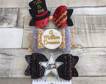 Greatest Showman Inspired Glitter Hair Bow: Ringmaster, Star