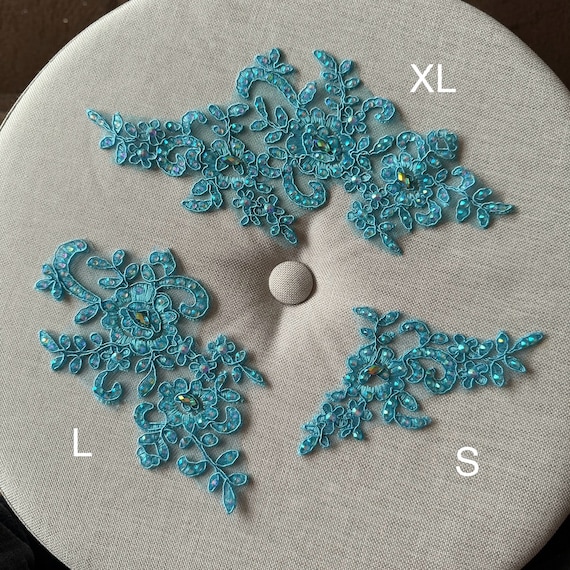 NEW Colours - Lagoon Blue Decorative Dance Hair Piece Rhinestone Appliqué Competition Freestyle Lyrical