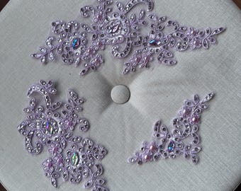 Decorative Dance Hair Piece in LILAC Purple Rhinestone Appliqué Competition Freestyle Lyrical Ballet Ballerina