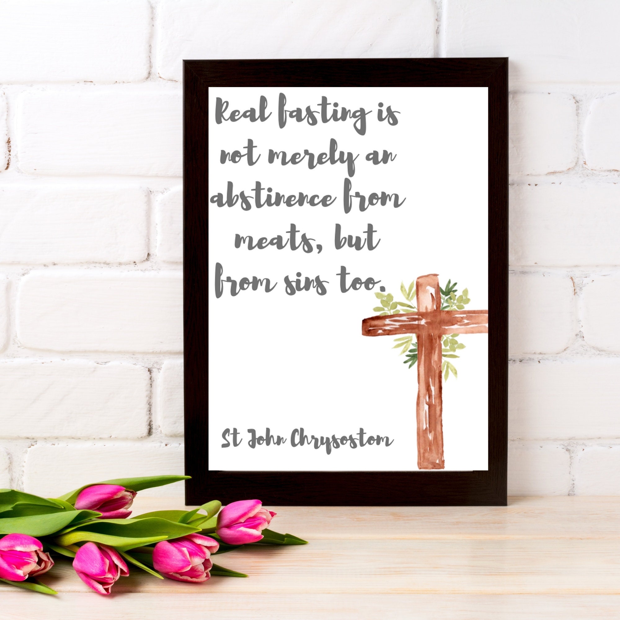 St John Chrysostom Fasting Quote for Lent - Etsy Israel, image size:2000x2000