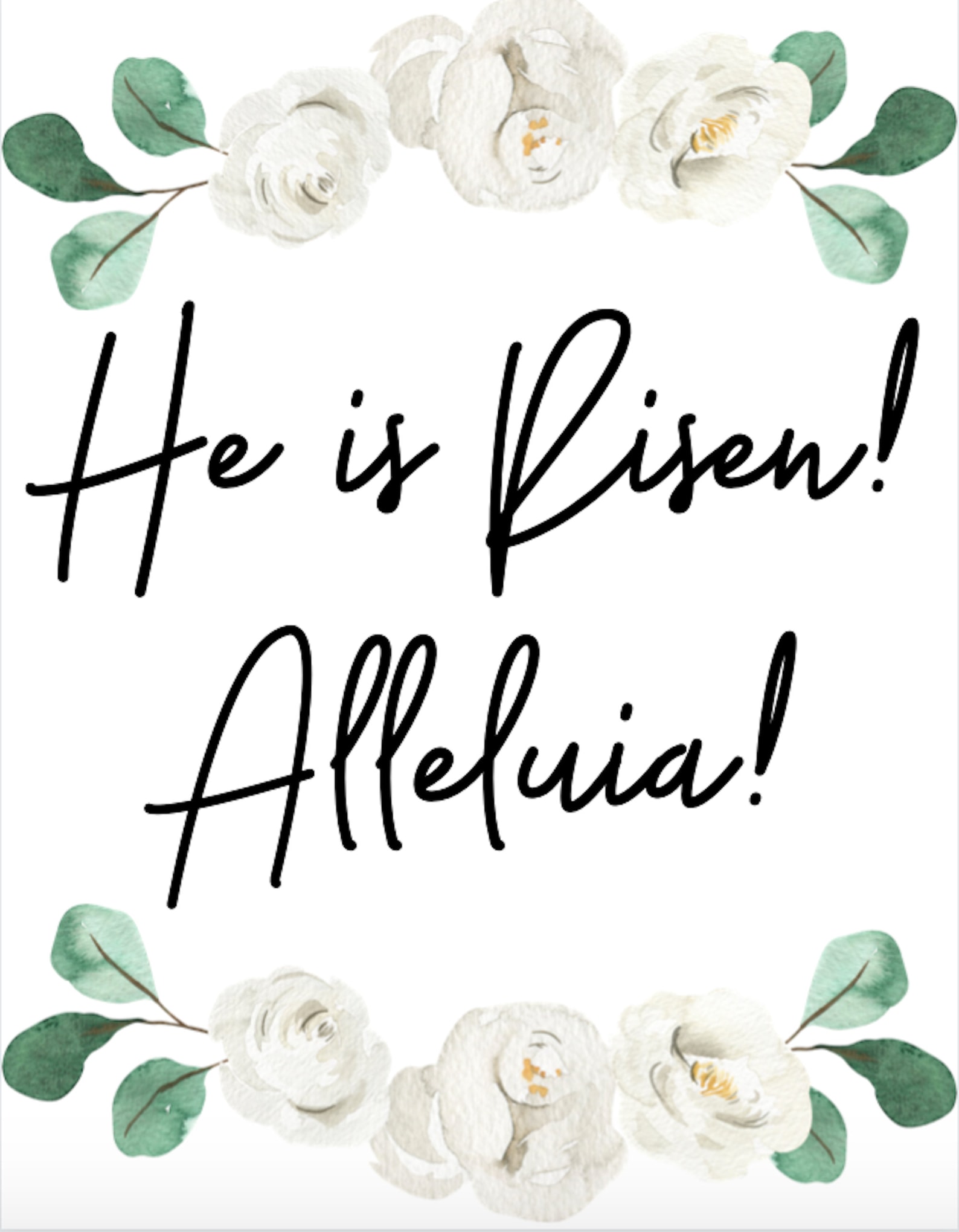 Easter He is Risen! Alleluia! Print - Etsy