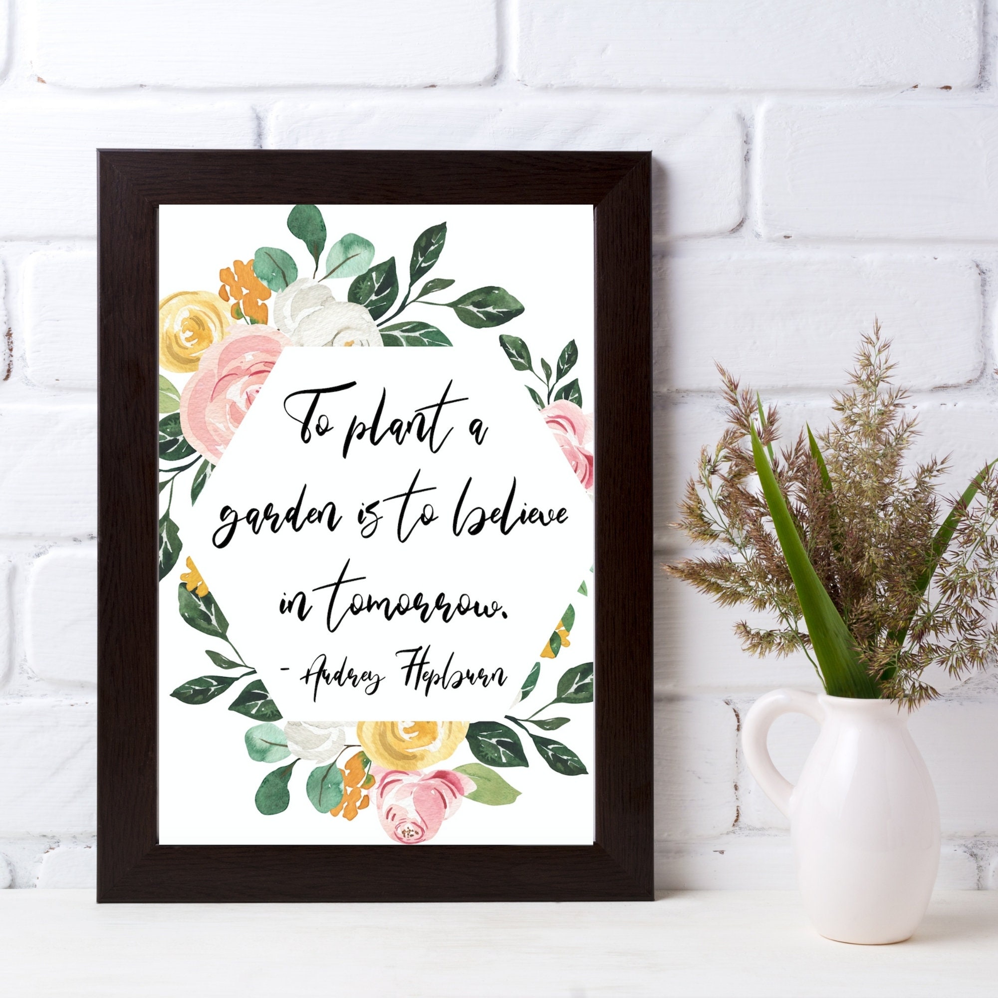 Audrey Hepburn garden quote Etsy