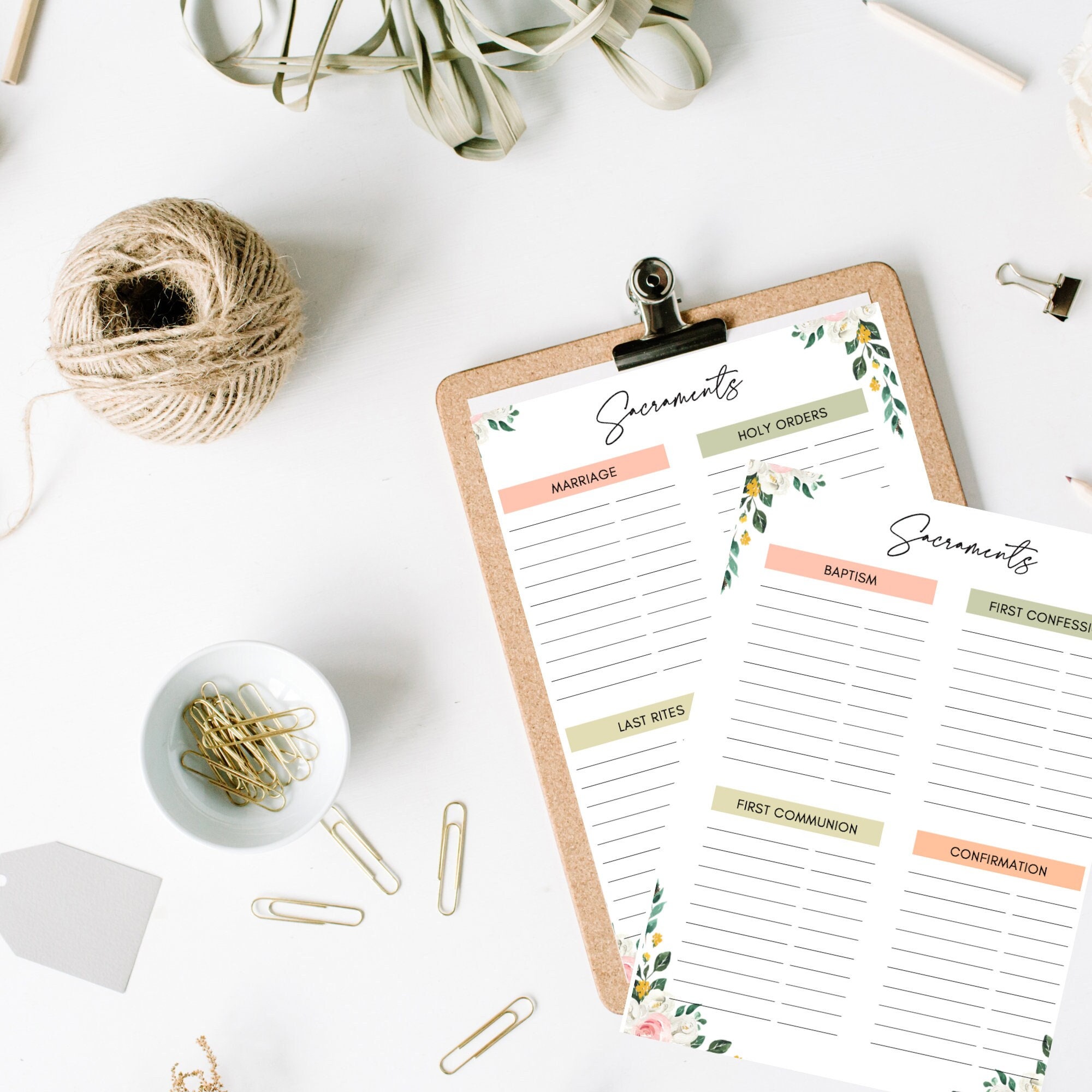 Catholic Sacrament Tracking Sheets - Etsy