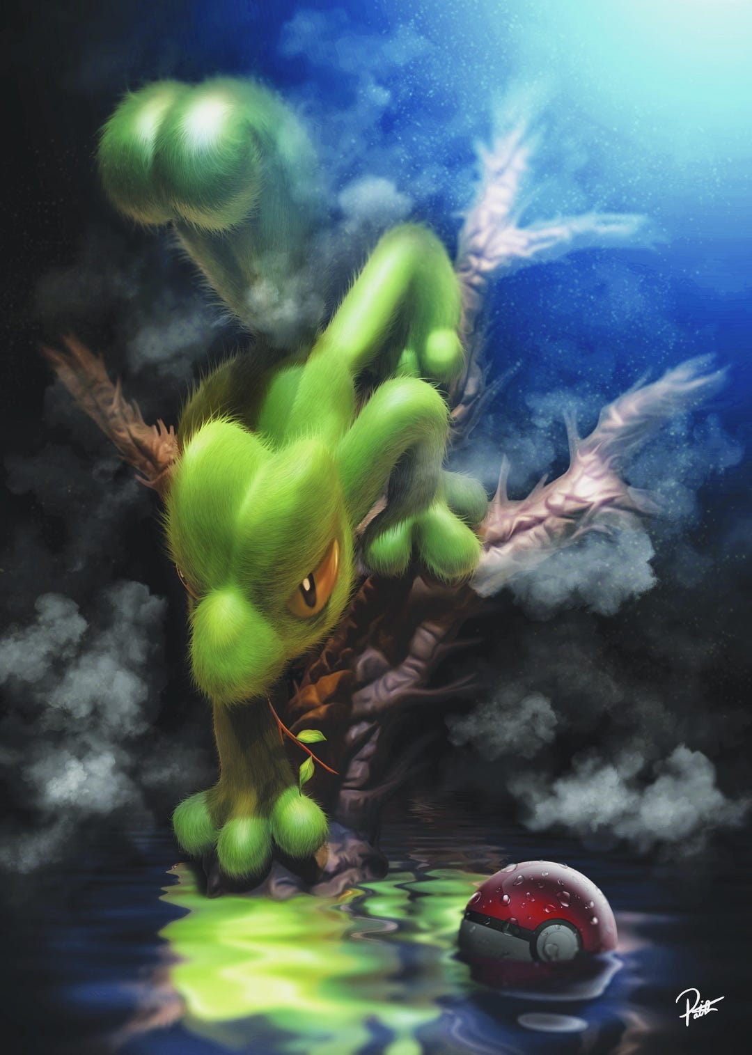 Treecko on A3 (297x420mm) 350 Gsm Silk Paper. - Etsy