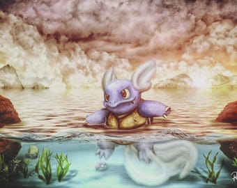 Wartortle on A3 (297x420mm) 350 gsm silk paper.