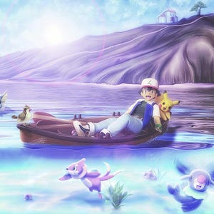 Ash's Search For The Kings Rock on A3 (297x420mm) 350 gsm silk paper.