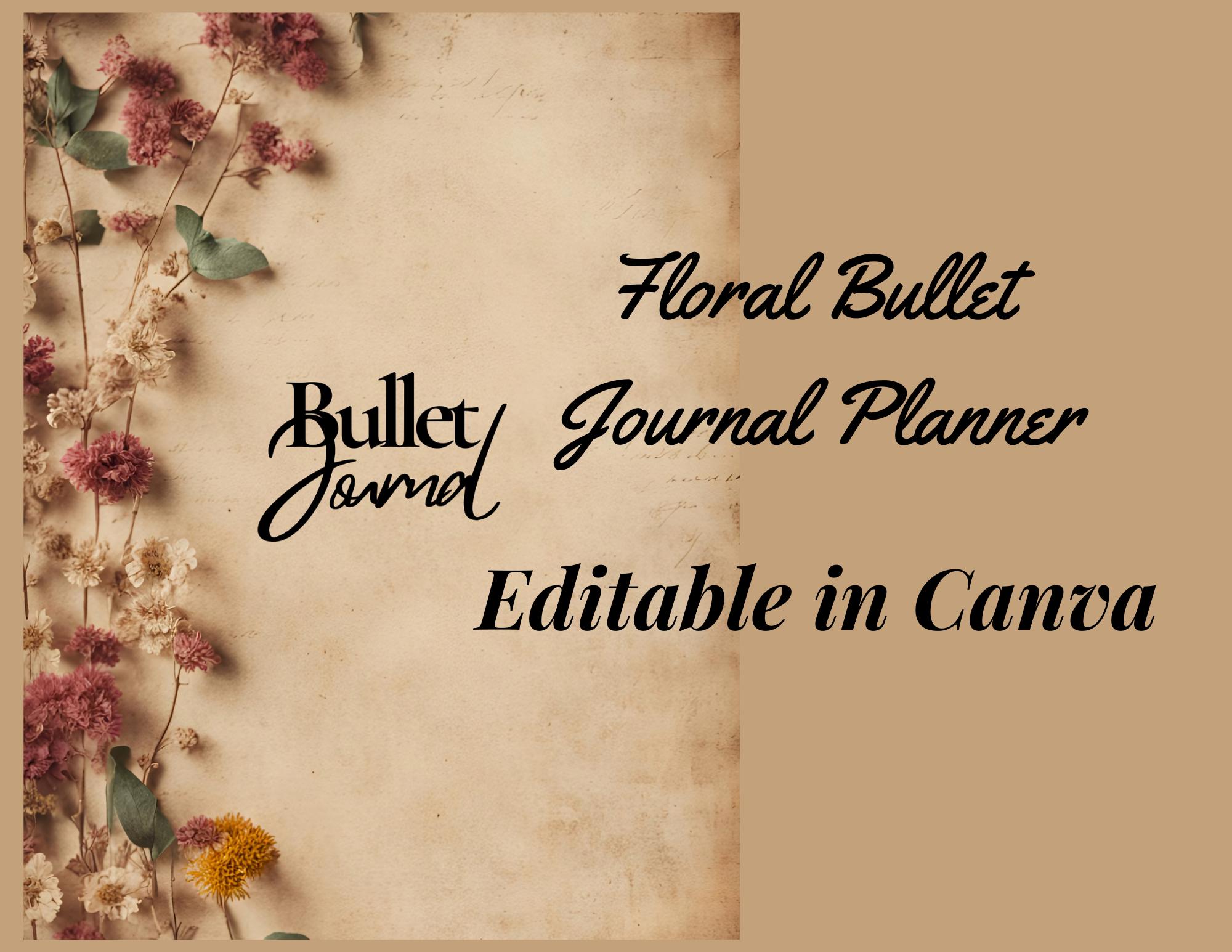 Floral Bullet Journal | Monthly Weekly Daily Pages | Printable Planner ...