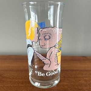E.T. vintage Verre de collection « Be Good » en édition limitée de Pizza Hut 1982